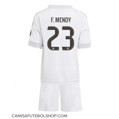 Camisa de time de futebol Real Madrid Ferland Mendy #23 Replicas 1º Equipamento Infantil 2025-26 Manga Curta (+ Calças curtas)